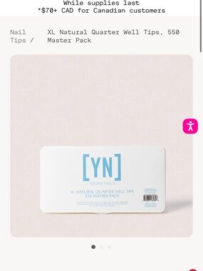 Young Nails XL Natural Quarter Well Tips - 550 Pack (Natural) - New
